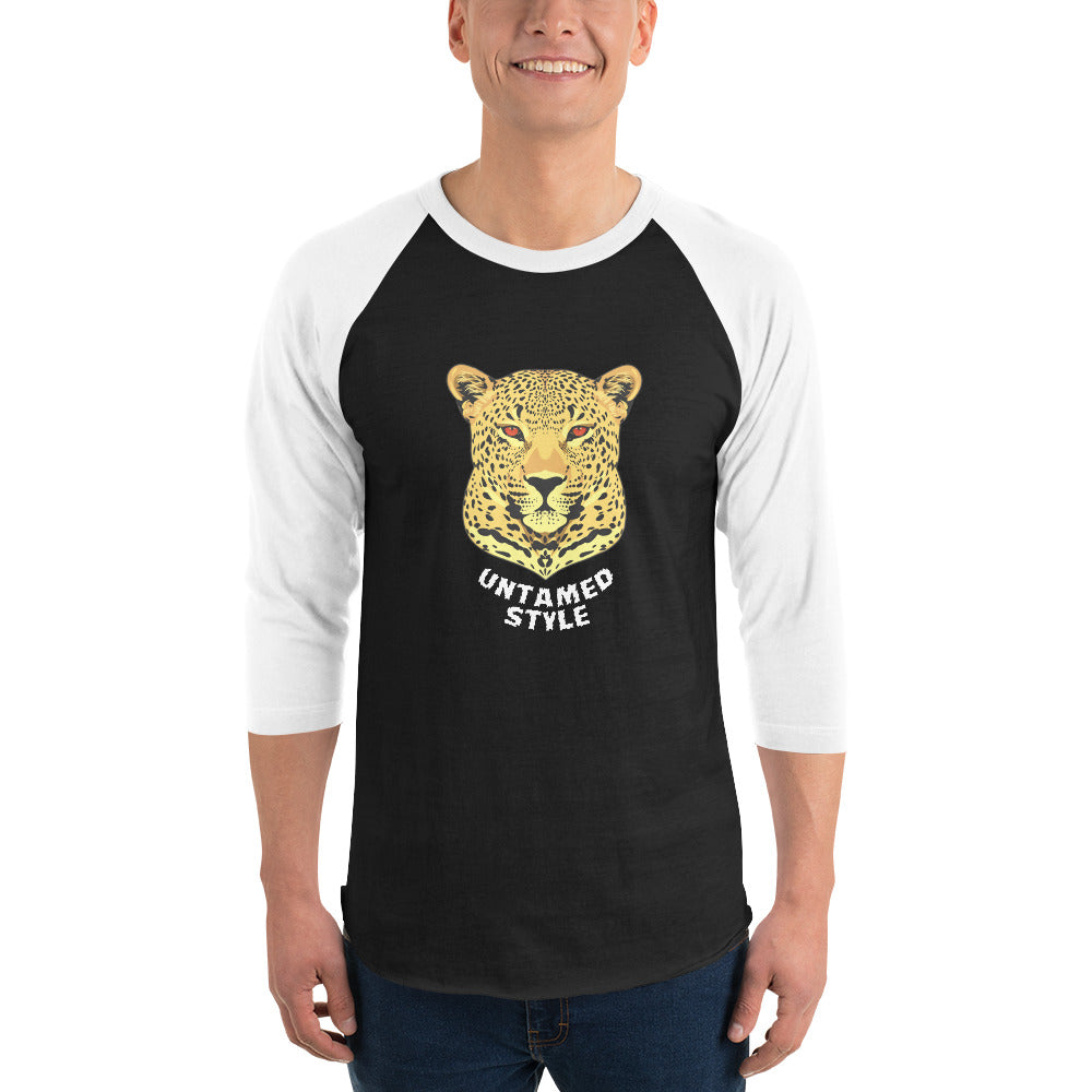 LEOPARD BASEBALL T-SHIRTS UNTAMED STYLE w WHITE Font