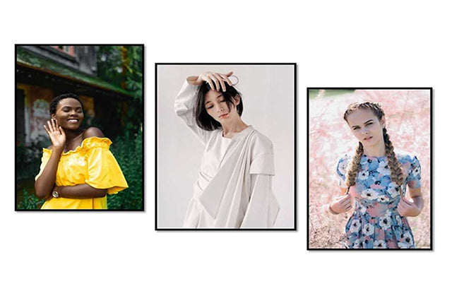 photo collage women modeling clothing
