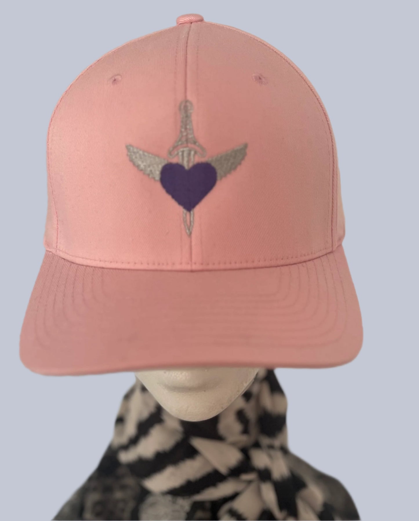 HERO BALL CAP w Purple Hearts & Silver Wings - White