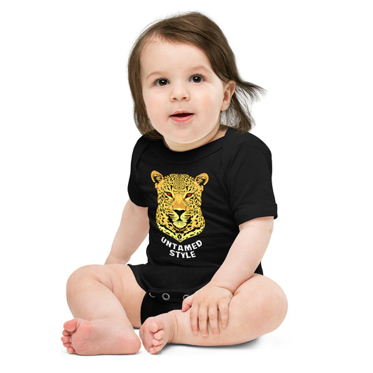 LEPPARD BABY ONSIE'S FOR YOUR LITTLE CUBS in Black with White Font