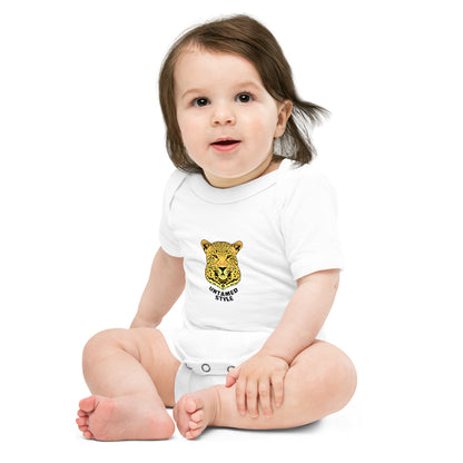 LEPPARD BABY ONESIE'S FOR YOUR LITTLE CUBS in White with Black Font