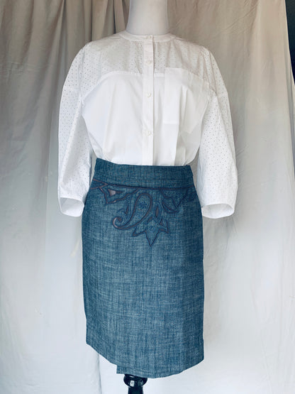 Soft Blue Denim Skirt
